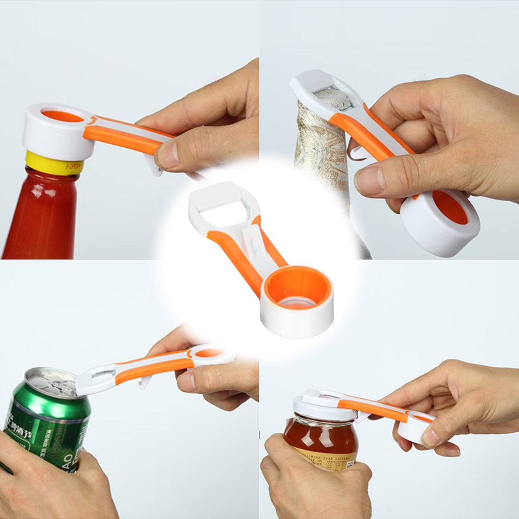 Hiroekza Jar Opener 4-in-1 Grip Bottle Opener Jar Opener - Easily Opens Twists Caps Bottle Caps Canning Lids And Can Tabs Kitchen Gadgets Clearance – Convenient Drink Preparation with a Practical Everyday Design
