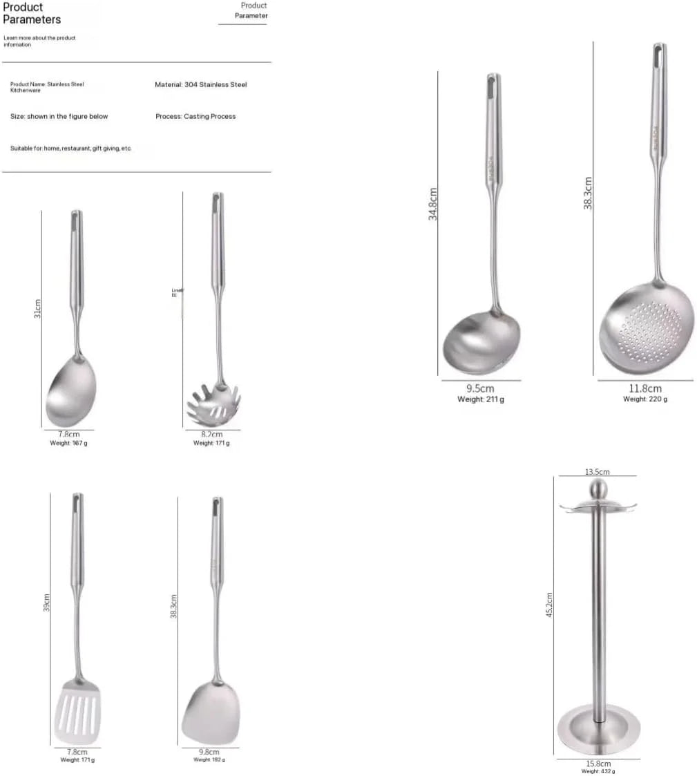 Well-crafted 7-Piece Gold Kitchen Utensil Set with Stand Stainless Steel Cooking Tools- Dishwasher Suitable Ladle Spoon Spatula Pasta Fork Luxury Brass Kitchen Accessories for Home – Durable Stainless Steel Construction with a Practical Everyday Design