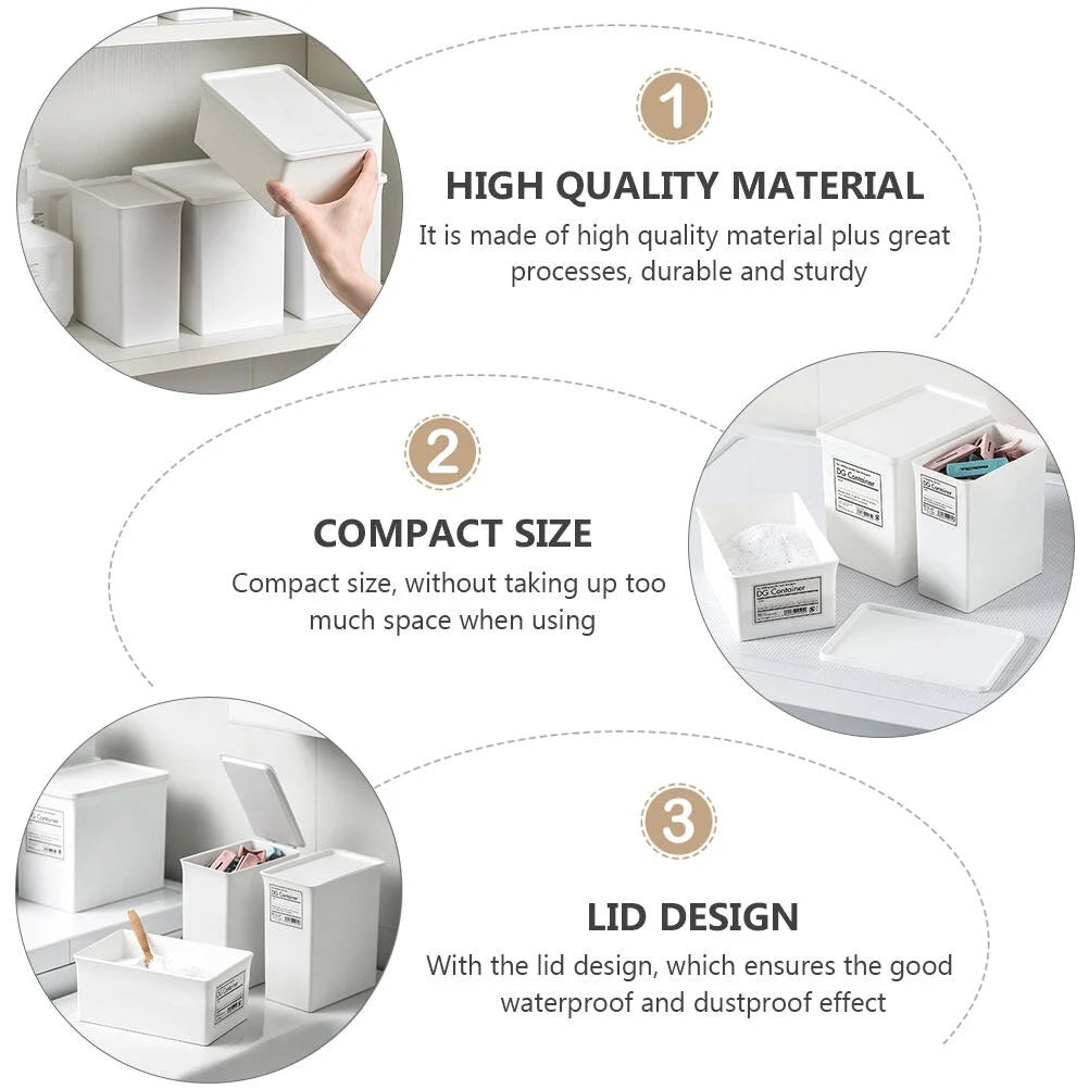 6 pcsHome Use Storage Box Lid Washing Powder Box Storage Box Practical Container – Practical Home Organization with a Practical Everyday Design
