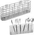 304 Stainless Steel Utensil Holder Dish Drying Rack kitchen Utensil Organizer Knife and Fork Drainage Rack Kitchen Drainage Basket Accessories With Hooks Rust-resistant Color-Silver – Durable Stainless Steel Construction with a Practical Everyday Design