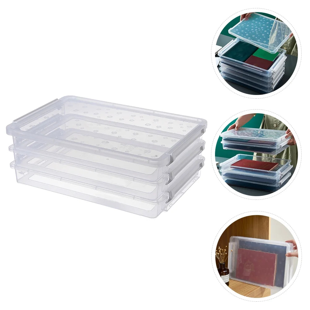 2pcs Multilayers Transparent Storage Box Clear Plastic Document Paper Filling Case – Clear-View Organization with a Practical Everyday Design