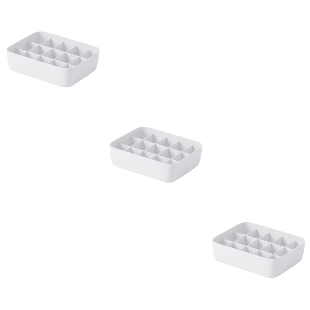 3pcs Underwear Storage Box Plastic Storage Basket Stackable Storage Container with 15-Compartment Divider for Bra Panties Socks(White) – Multiroom Organization Format with a Practical Everyday Design