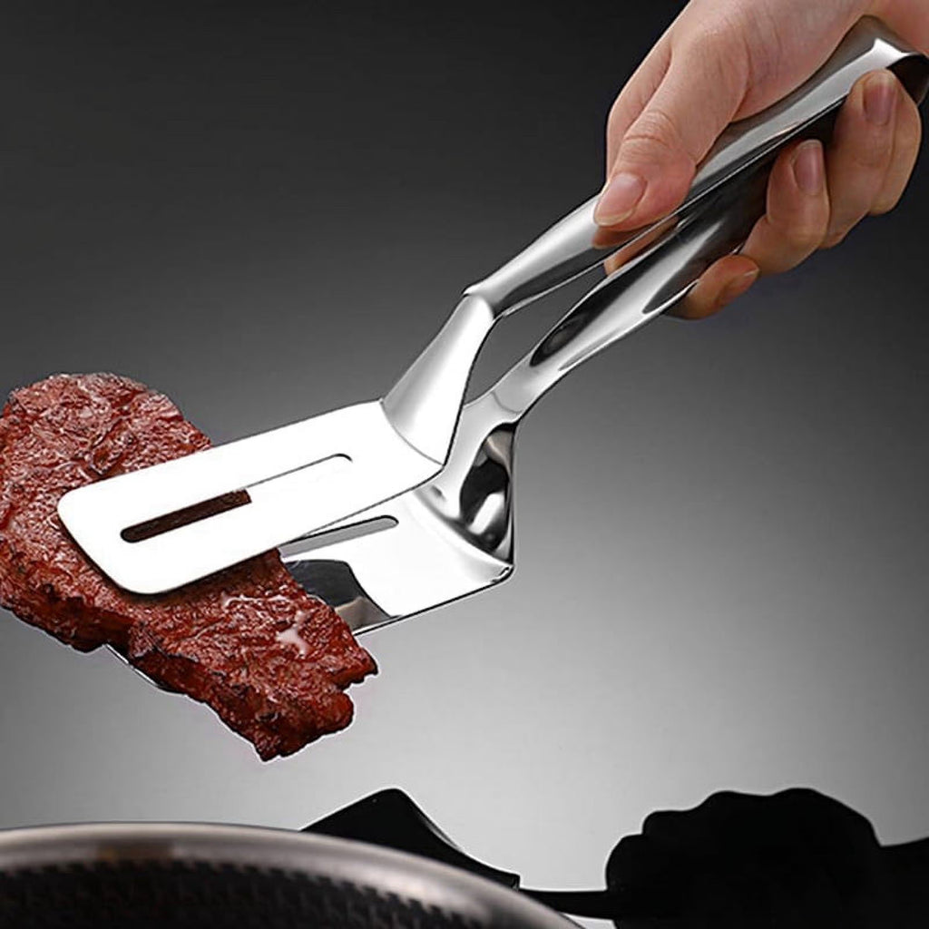 Stainless Steel Double-Sided Shovel Clip Stainless Steel Spatula Kitchen Tongs,Grill Clamp Flipping Spat – Durable Stainless Steel Construction with a Practical Everyday Design