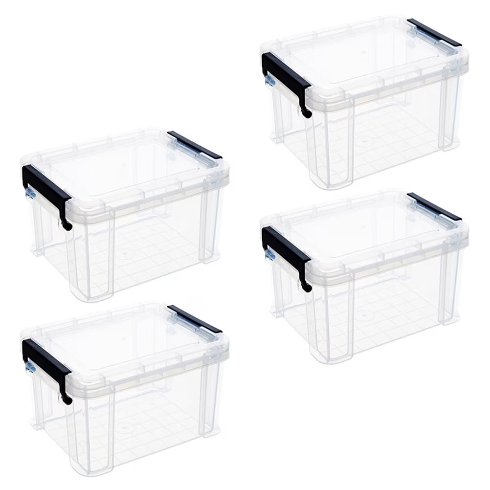 4Pcs Multi-functional Toy Storage Box Plastic Sundries Organizer with Lid Handles 8.5x6.5x5.0cm – Secure Lid Design with a Practical Everyday Design