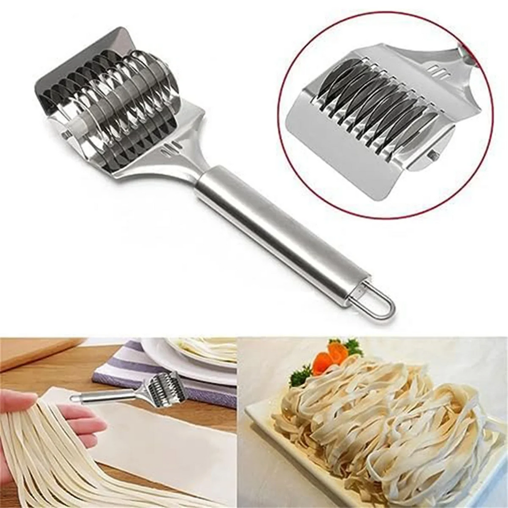 High Grade Stainless Steel Noodle Lattice Roller Dough Cutter for Kitchen Cooking Tools – Durable Stainless Steel Construction with a Practical Everyday Design