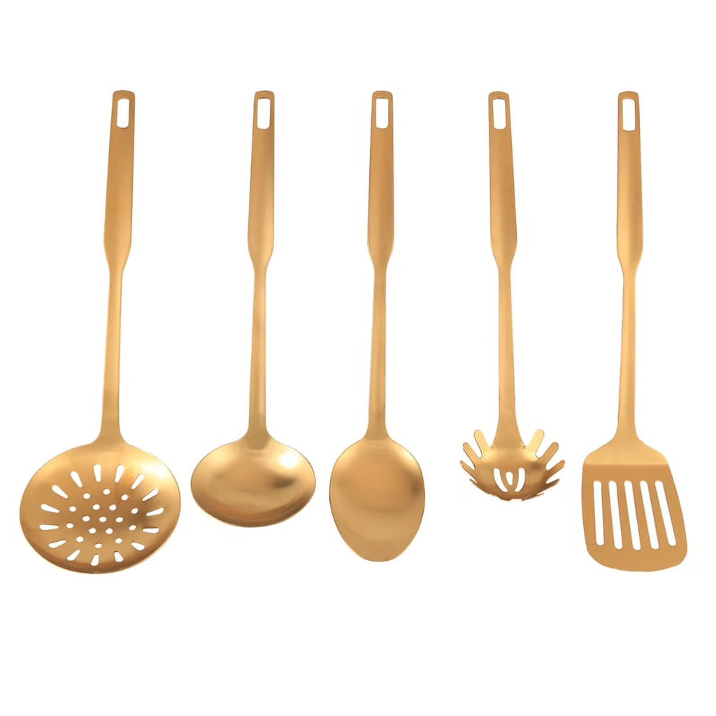 Stainless Steel Kitchen Utensils 5-Piece Cooking Trowel Set Tool Gold – Durable Stainless Steel Construction with a Practical Everyday Design