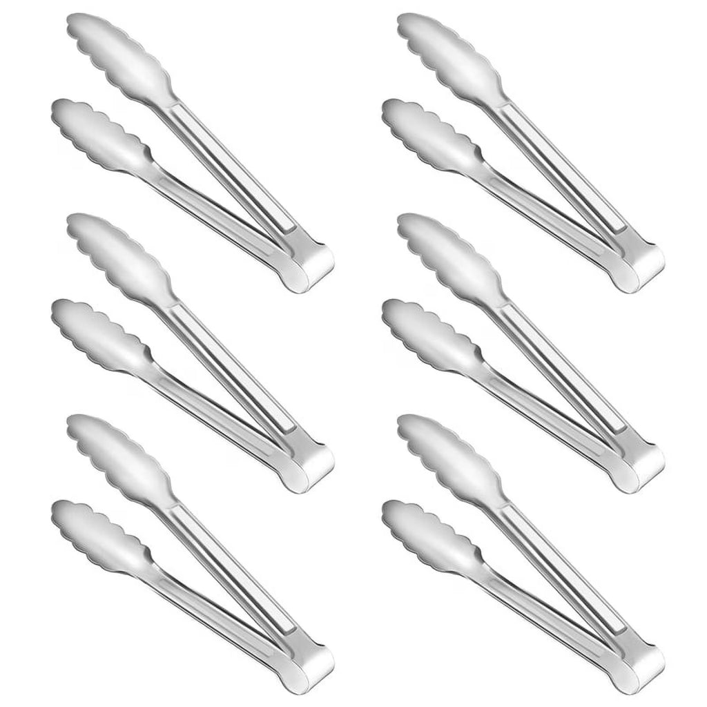 Unbranded 6 Pack Serving Tongs 7 Inch Stainless Steel Food Tongs for Salad Buffet Catering – Durable Stainless Steel Construction with a Practical Everyday Design