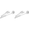 4 Pieces Stainless Steel Spaghetti Server Set Stainless Steel Spaghetti Pasta Tong Pasta Spoon Server Fork,2 x clip 2 x spoon,Silver – Durable Stainless Steel Construction with a Practical Everyday Design