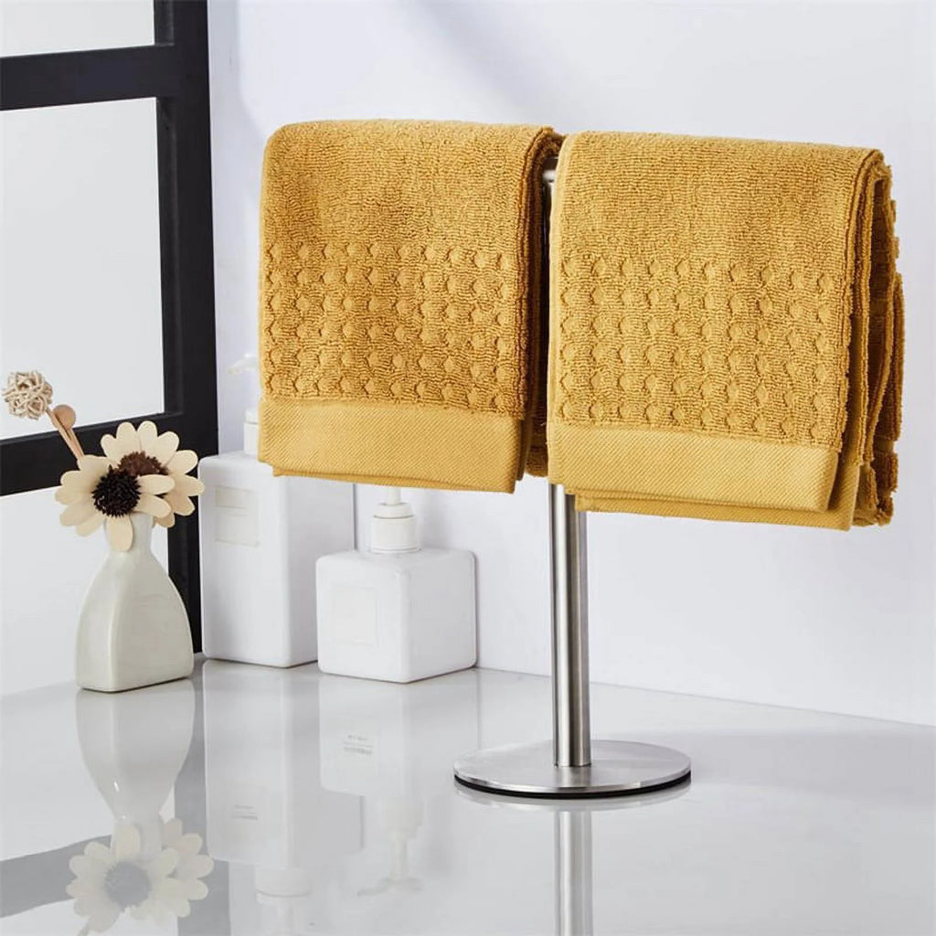 Brushed Standing Towel Rack Heavy Duty Base Stainless Steel T-Shaped Hand Towel Stand for Bathroom Kitchen. – Durable Stainless Steel Construction with a Practical Everyday Design