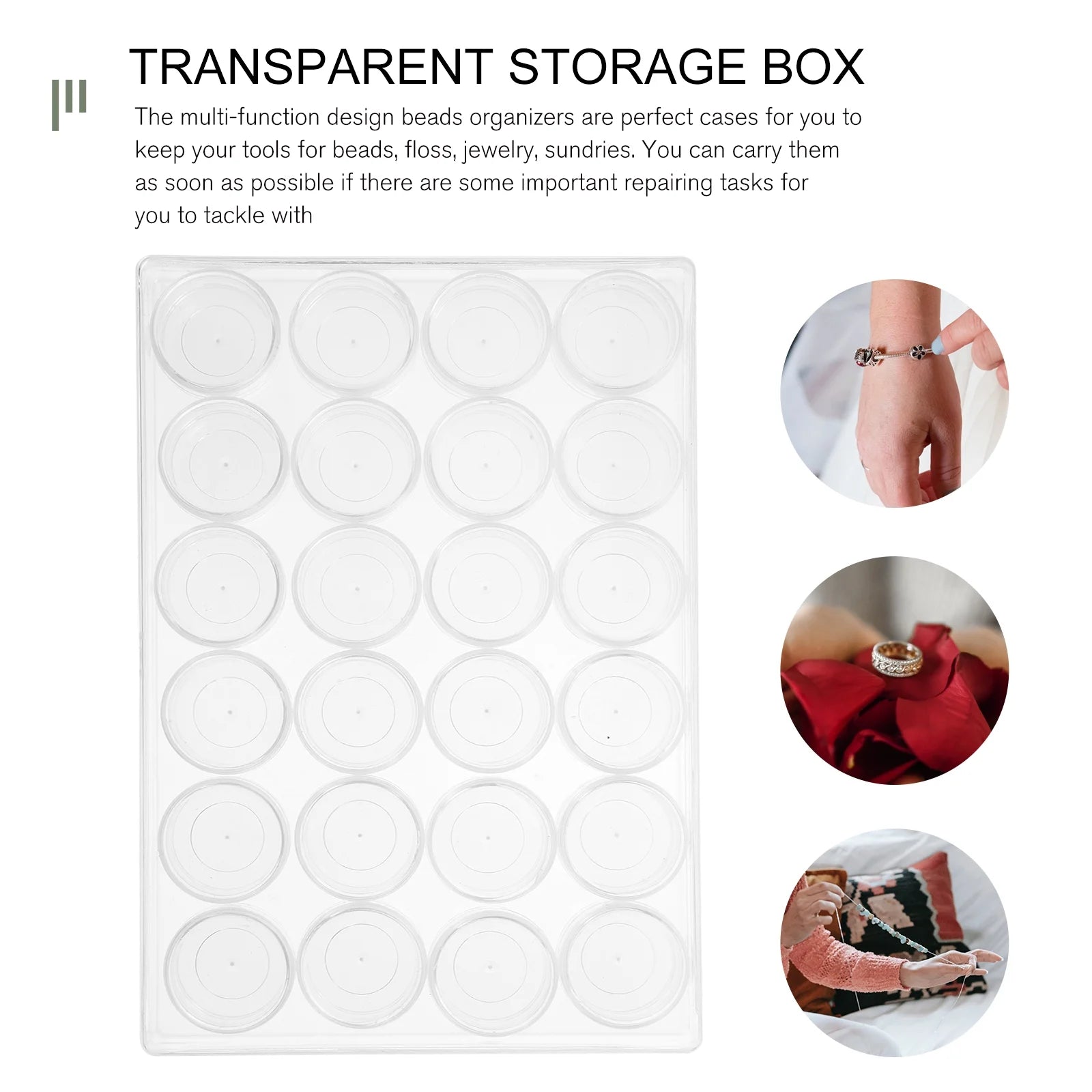 Closet Bead Organizers Storage Boxes 24X16cm Transparent – Clear-View Organization with a Practical Everyday Design