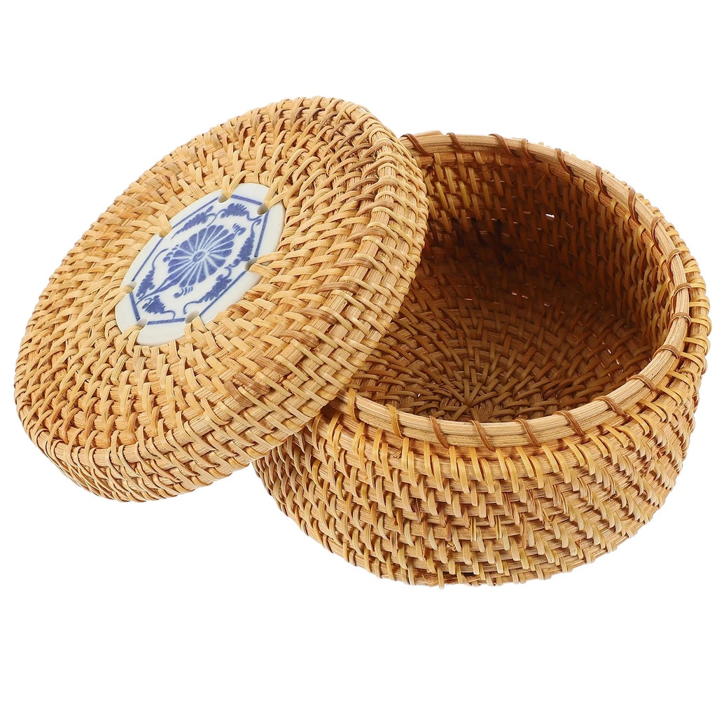 Toy Rattan Nut Box Household Storage Container 14X14X8CM – Practical Home Organization with a Practical Everyday Design