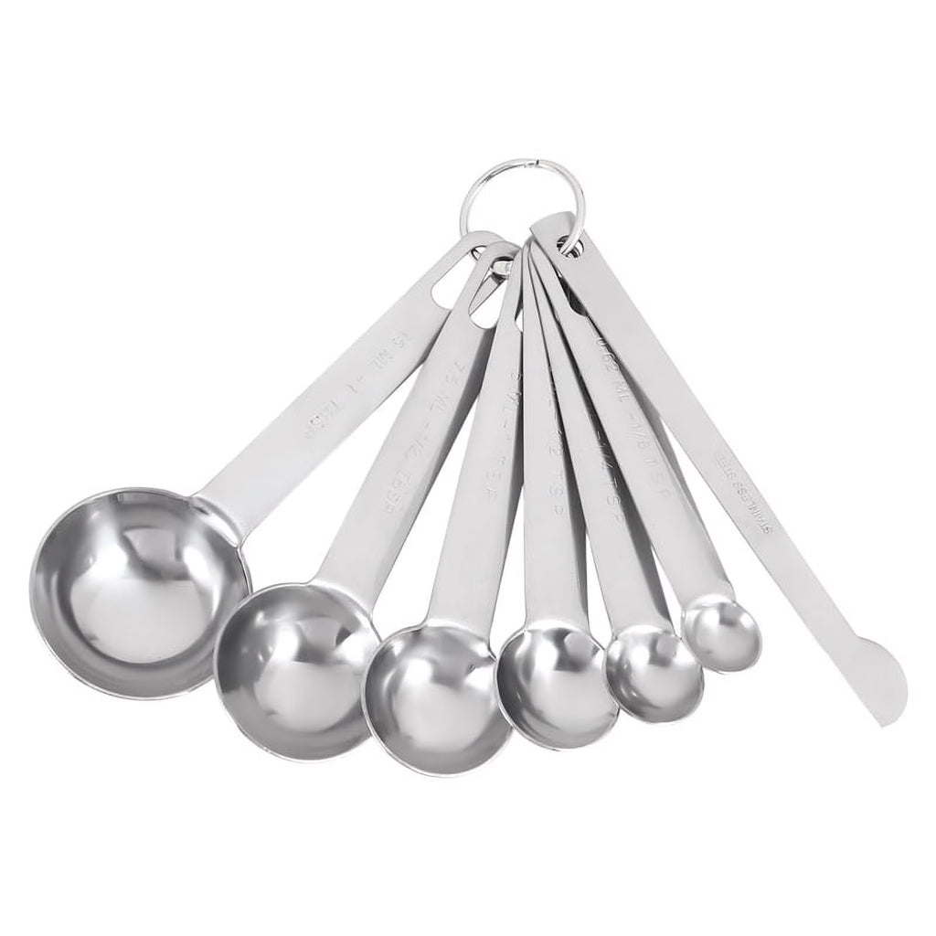 Stainless Steel Measuring Spoons Cups Set Small Tablespoon Teaspoons Set 6 with Bonus C4662 – Durable Stainless Steel Construction with a Practical Everyday Design