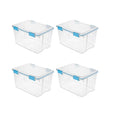4-Pack 54 Qt Stackable Clear Storage Bins with Durable Latching Lids Space-Saving Sturdy Storage Box For Home Office Organization Clear Base and Lid – Stackable Organization with a Practical Everyday Design
