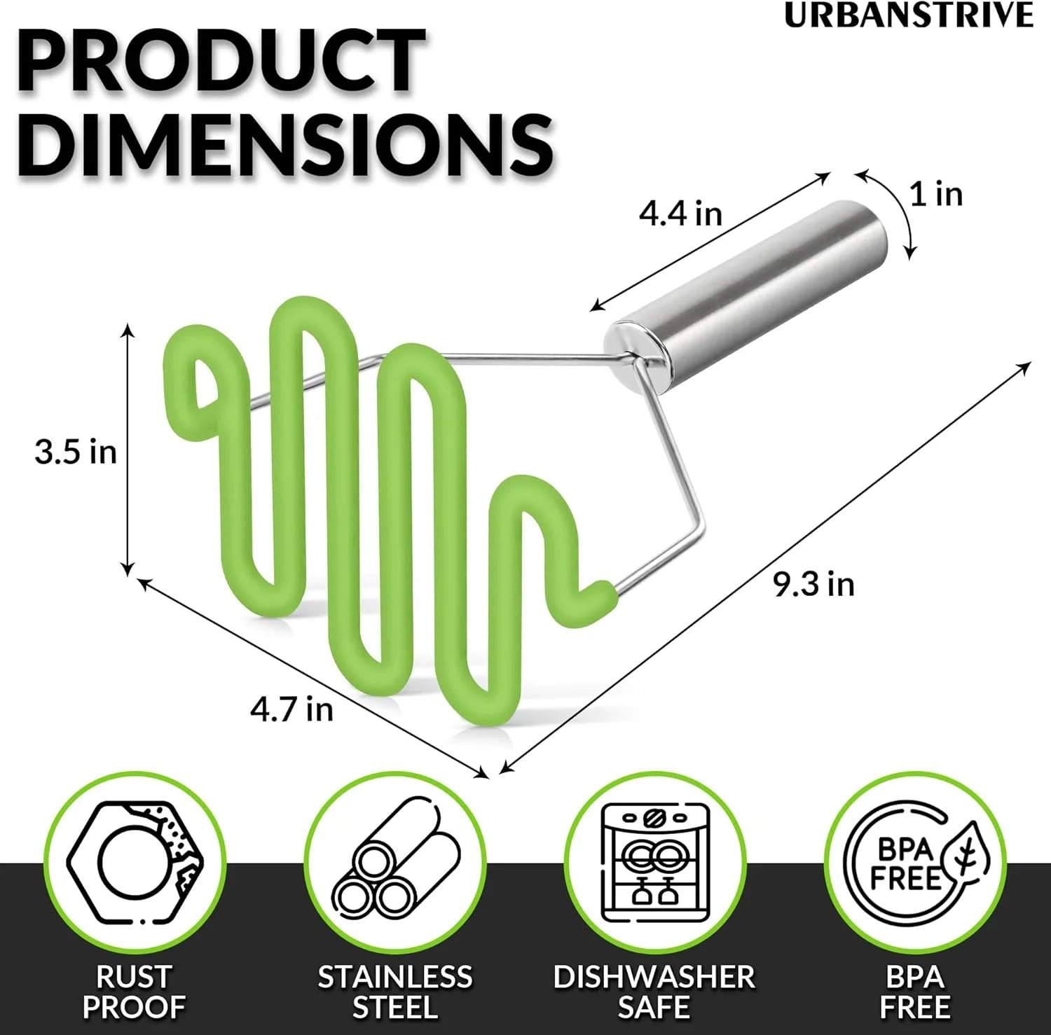 Non-Scratch Silicone Potato Masher Kitchen Tool Potatoes Masher Potato Masher Stainless Steel Wrapped In Well-crafted Silicone Potato Smasher – Durable Stainless Steel Construction with a Practical Everyday Design