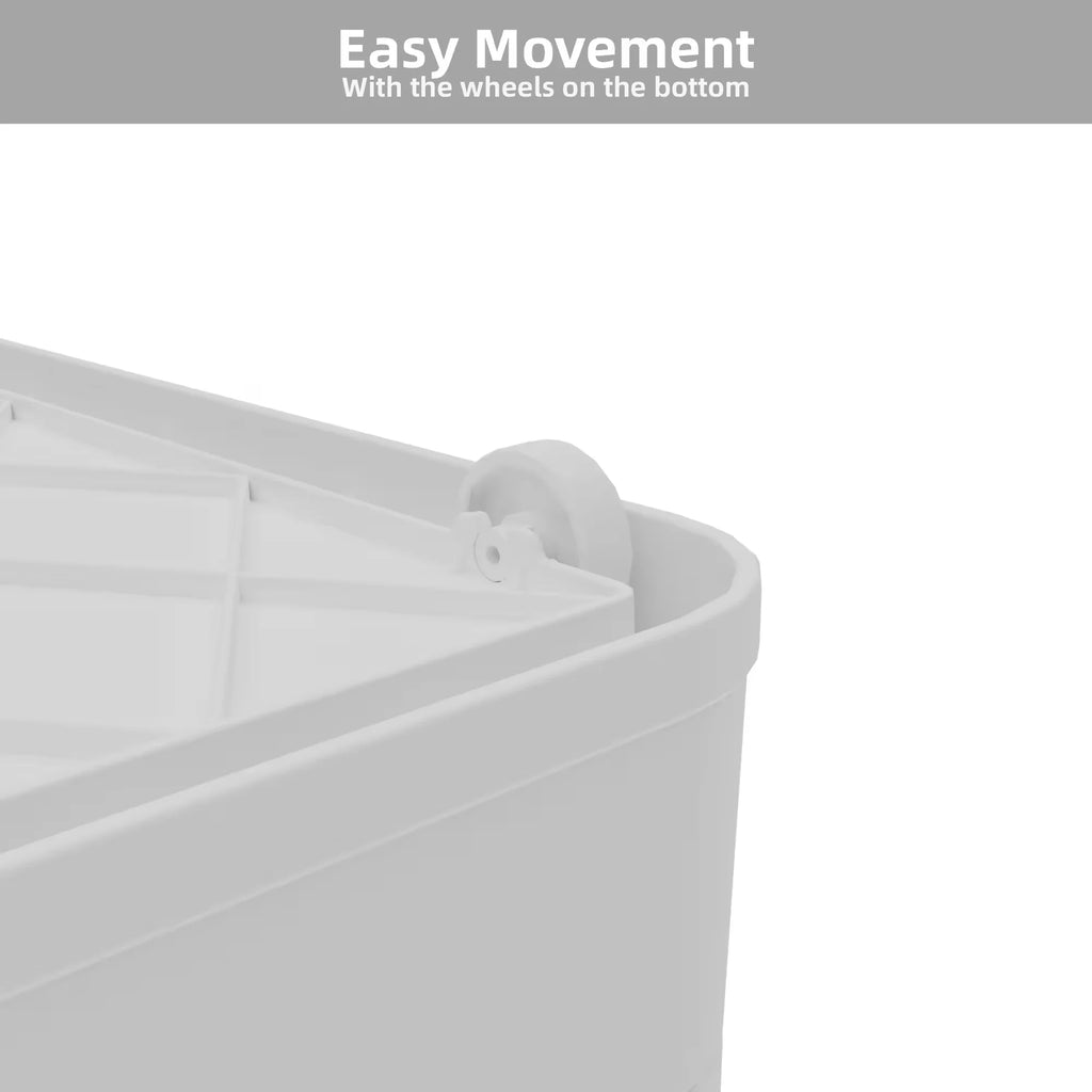 384QT 3-Pack Transparent Stackable Storage Bins with 5 Doors to Open with Wheels Folding Plastic Craft Containers Large Closet Organizers Box for Bedrooms Living Rooms Study Kids' Toys White – Stackable Organization with a Practical Everyday Design