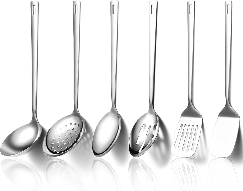 Kitchen Utensils Set 6pcs Stainless Steel Cooking Utensils Set Kitchen Tools Spatulas Set Home Essentials Kitchen Gadgets Accessories – Durable Stainless Steel Construction with a Practical Everyday Design