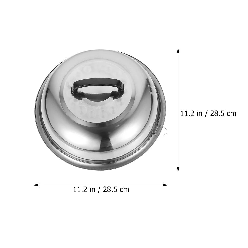 unbranded 2Pcs Stainless Steel Pot Covers 28.5cm Pot Lids Kitchen Accessories (Silver) – Durable Stainless Steel Construction with a Practical Everyday Design