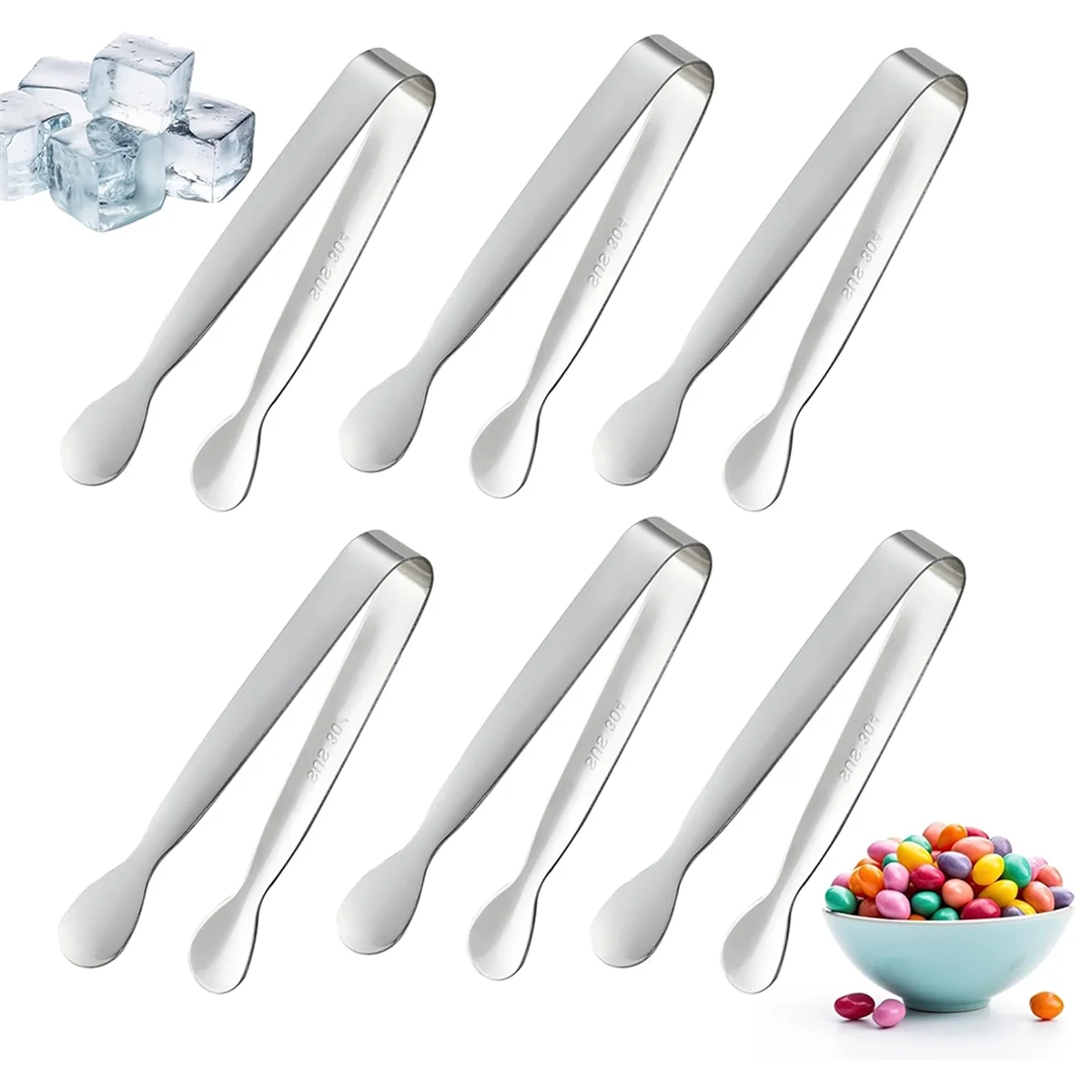 6PCS Mini Small Tiny Tongs 4.25Inch Stainless Steel Small Tongs for Serving Food Kitchen 304stainless Steel – Durable Stainless Steel Construction with a Practical Everyday Design
