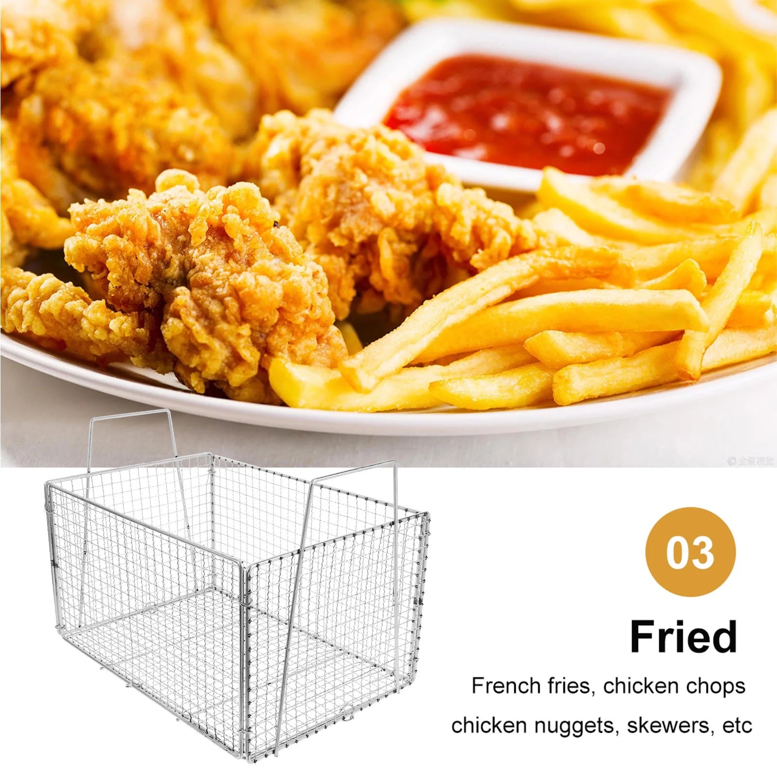 unbranded Foldable Stainless Steel Drainer for Cooking Kitchen Tool 1Set – Foldable Space-Saving Design with a Practical Everyday Design