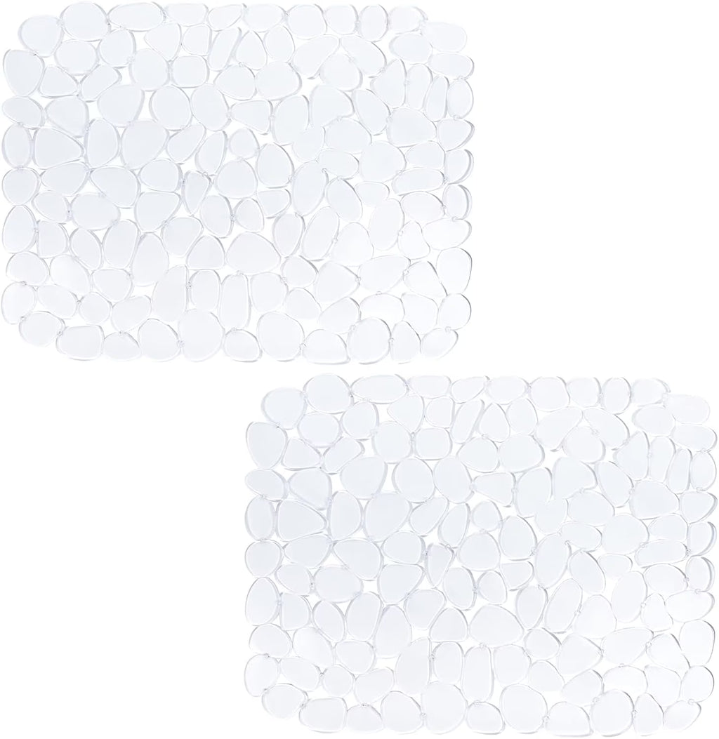 Bligli Pebble Sink Mat 2-Pack - PVC Kitchen Protector for Stainless Steel/Ceramic Dish Drying Mat for Dishes 15.7" x 11.8" Clear – Clear-View Organization with a Practical Everyday Design