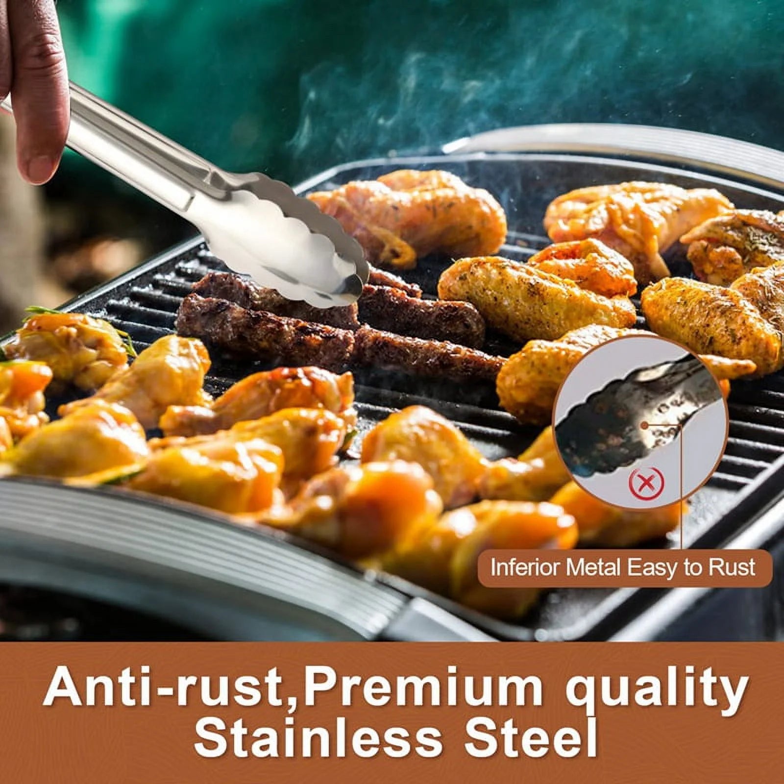 Unbranded 6 Pack Serving Tongs 7 Inch Stainless Steel Food Tongs for Salad Buffet Catering – Durable Stainless Steel Construction with a Practical Everyday Design