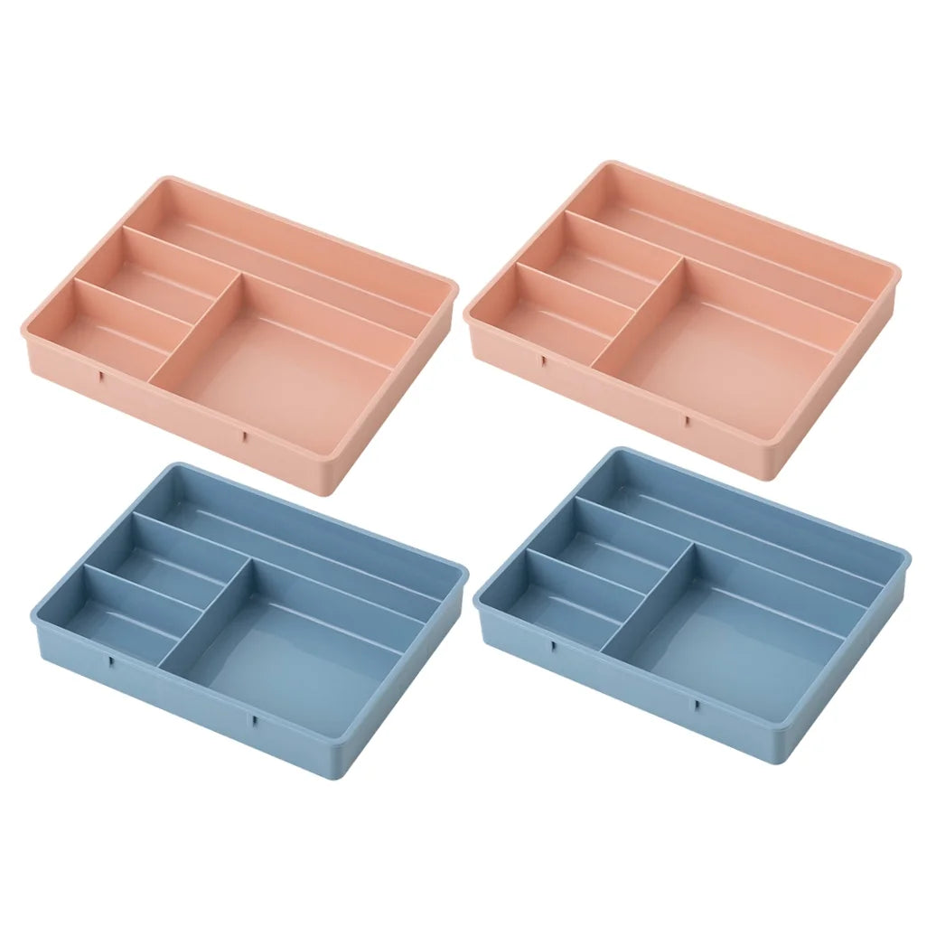 4 Pcs Office Storage Bins Drawers Four Grid Box Four-grid Compartment Case – Compartmented Organization with a Practical Everyday Design