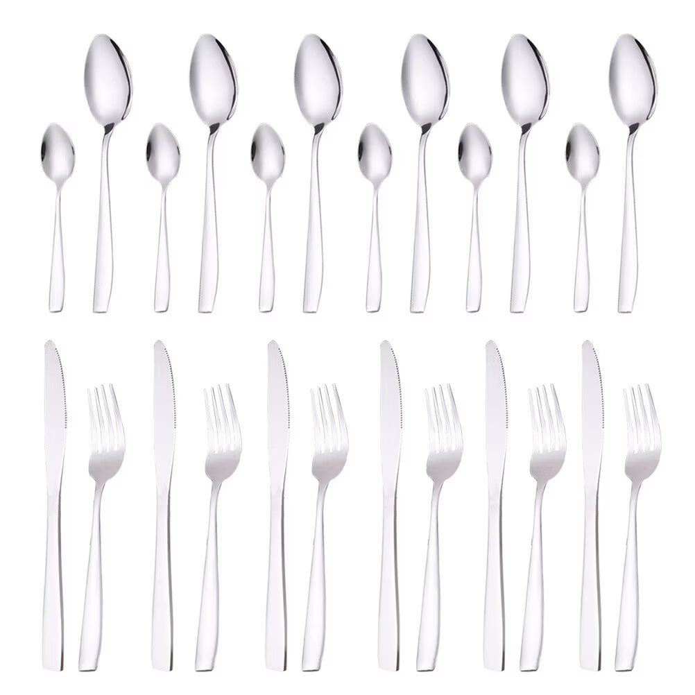 unbranded24 Pcs Stainless Flatware Steel Dish Drying Rack Countertop Cutlery Holder – Convenient Multi-Piece Set with a Practical Everyday Design