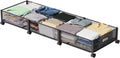 47.2'' Long Under Bed Storage on Wheels 57.6L Large Capacity Rolling Under the Bed Storage Containers Tool-Free Assembly Foldable Underbed Shoes Clothes Toy Drawers – Multiroom Organization Format with a Practical Everyday Design