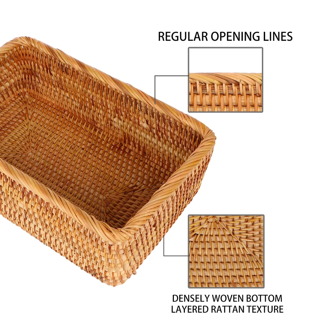 Wicker Basket with Lid Storage Boxes Lids Practical Home Child – Secure Lid Design with a Practical Everyday Design