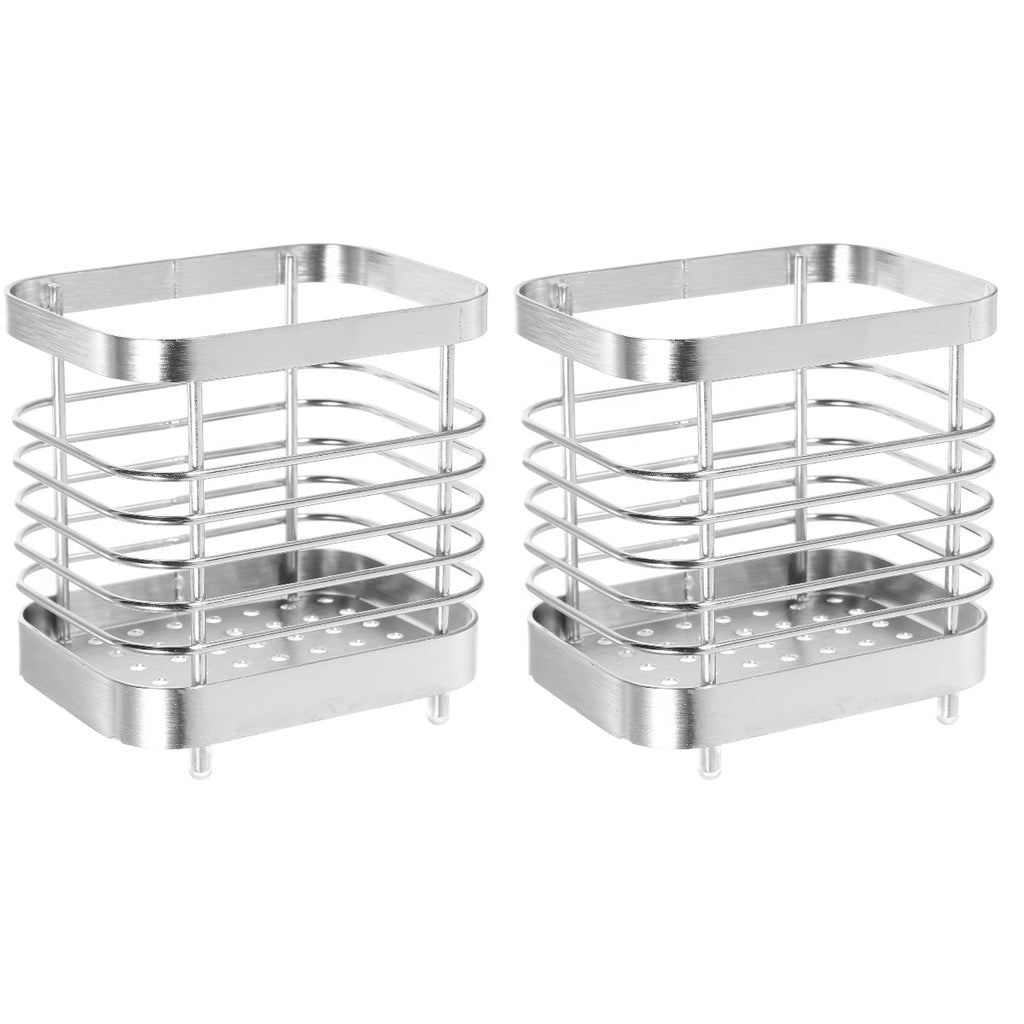 unbranded 2pcs Stainless Steel Cutlery Holder Kitchen Worktop Spoon Stand Space-saving Kitchen Utensil Holder – Durable Stainless Steel Construction with a Practical Everyday Design