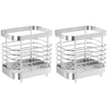 unbranded 2pcs Stainless Steel Cutlery Holder Kitchen Worktop Spoon Stand Space-saving Kitchen Utensil Holder – Durable Stainless Steel Construction with a Practical Everyday Design