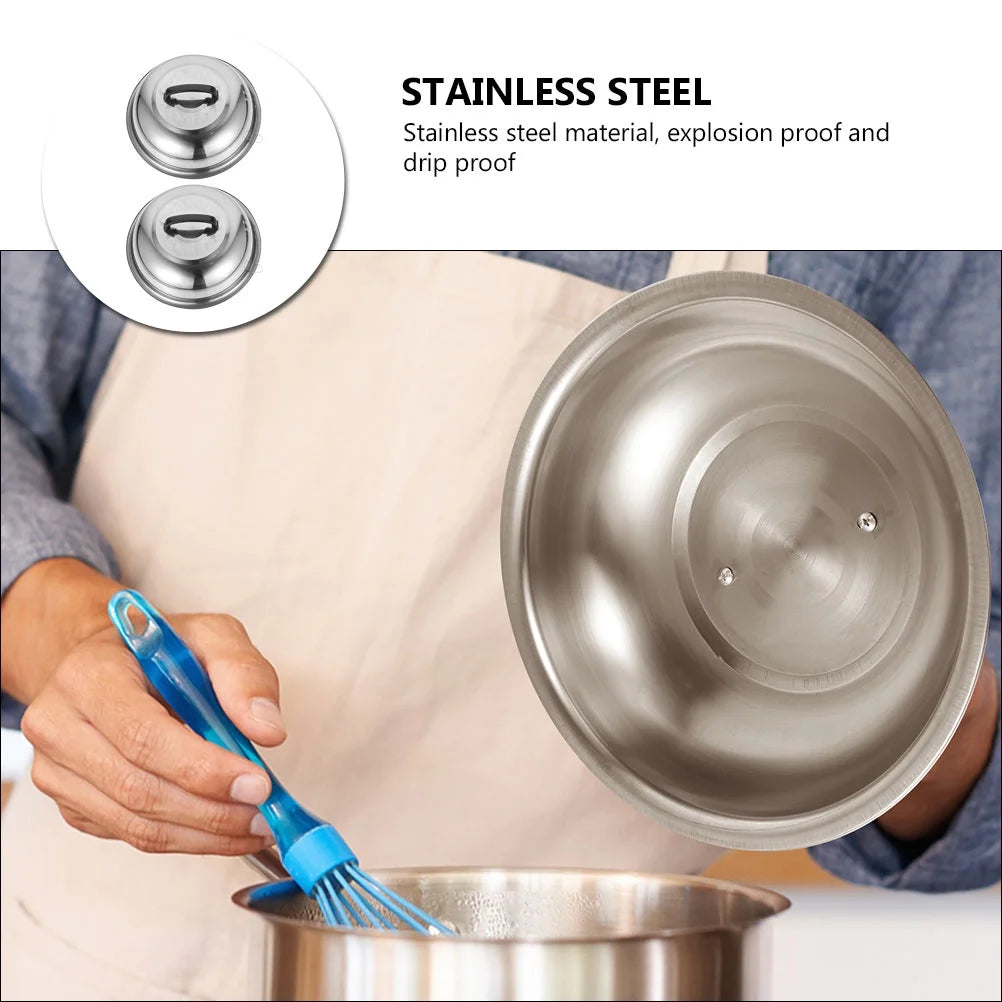 unbranded 2Pcs Stainless Steel Pot Covers 28.5cm Pot Lids Kitchen Accessories (Silver) – Durable Stainless Steel Construction with a Practical Everyday Design