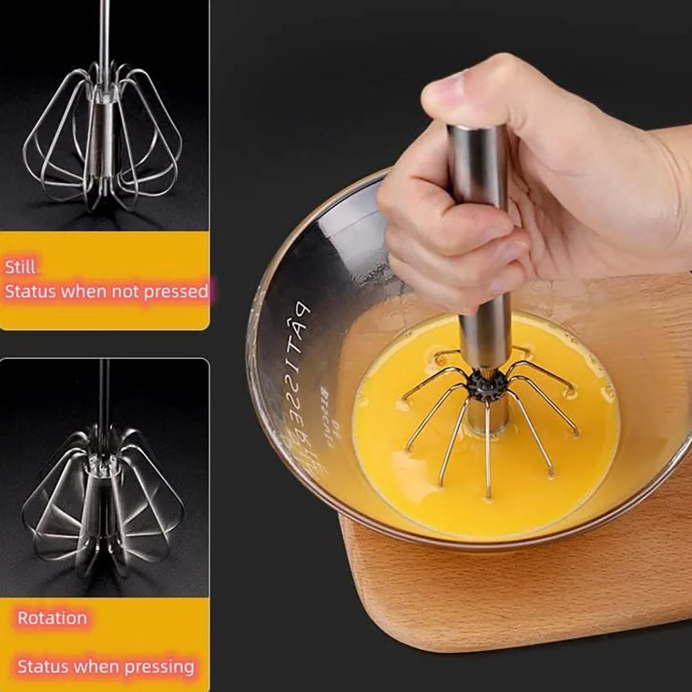 Egg Whisk,2 Pack Stainless Steel Home Kitchen Tool Hand Easy Whisk Egg Beater Manual Mixer Blender for Whisking Beating & Stirring. – Durable Stainless Steel Construction with a Practical Everyday Design