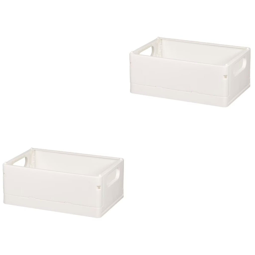 2pcs Household Storage Box Storage Organizer Box Foldable Box Plastic Desktop Makeup Storage Case – Foldable Space-Saving Design with a Practical Everyday Design