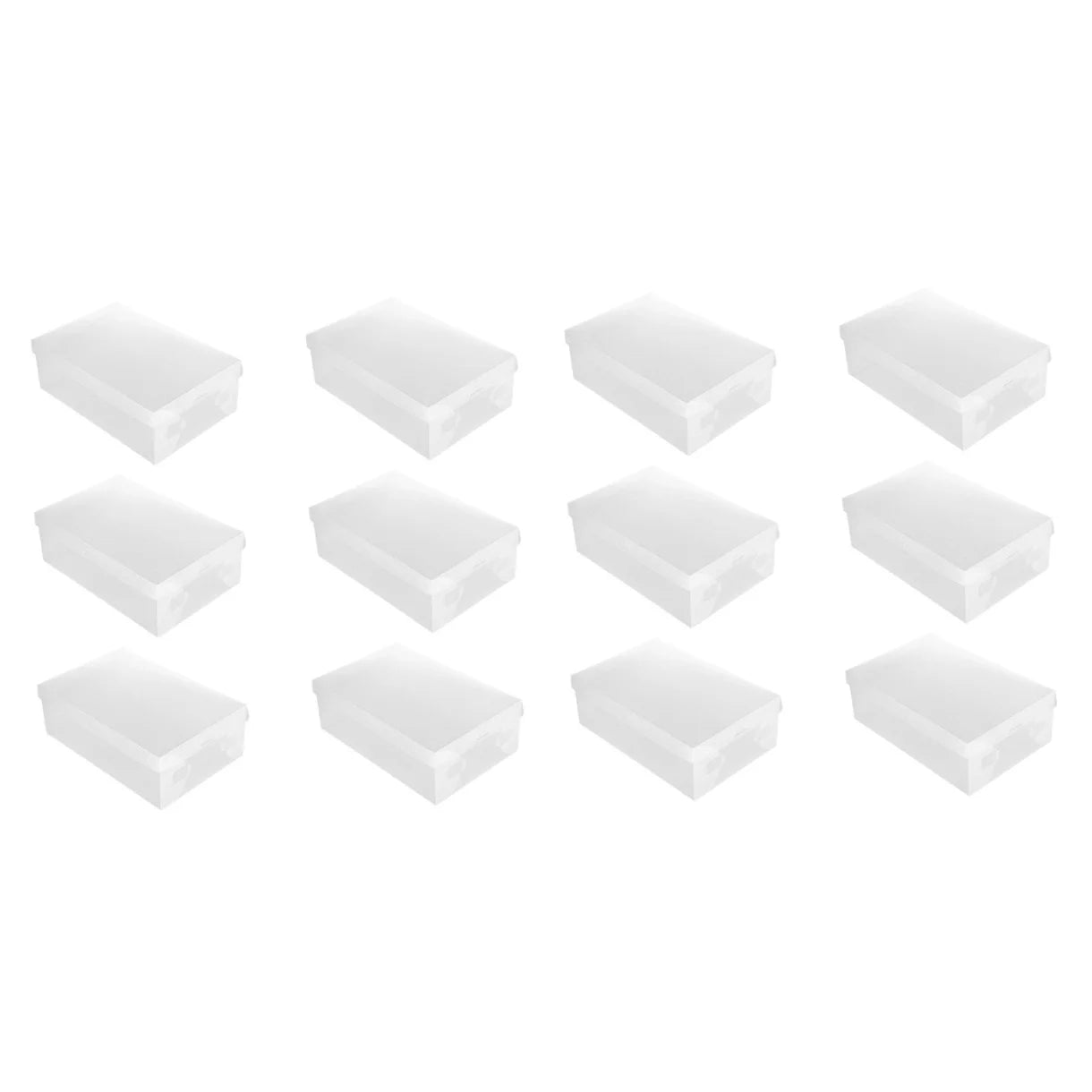 12 PCS Shoes Boxes Transparent Shoes Cases Plastic Storage Box Shoes Container for Home Shop 28x18x10cm – Clear-View Organization with a Practical Everyday Design
