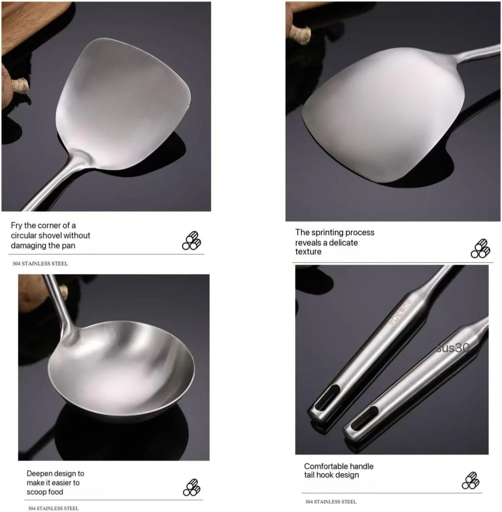 Well-crafted 7-Piece Gold Kitchen Utensil Set with Stand Stainless Steel Cooking Tools- Dishwasher Suitable Ladle Spoon Spatula Pasta Fork Luxury Brass Kitchen Accessories for Home – Durable Stainless Steel Construction with a Practical Everyday Design