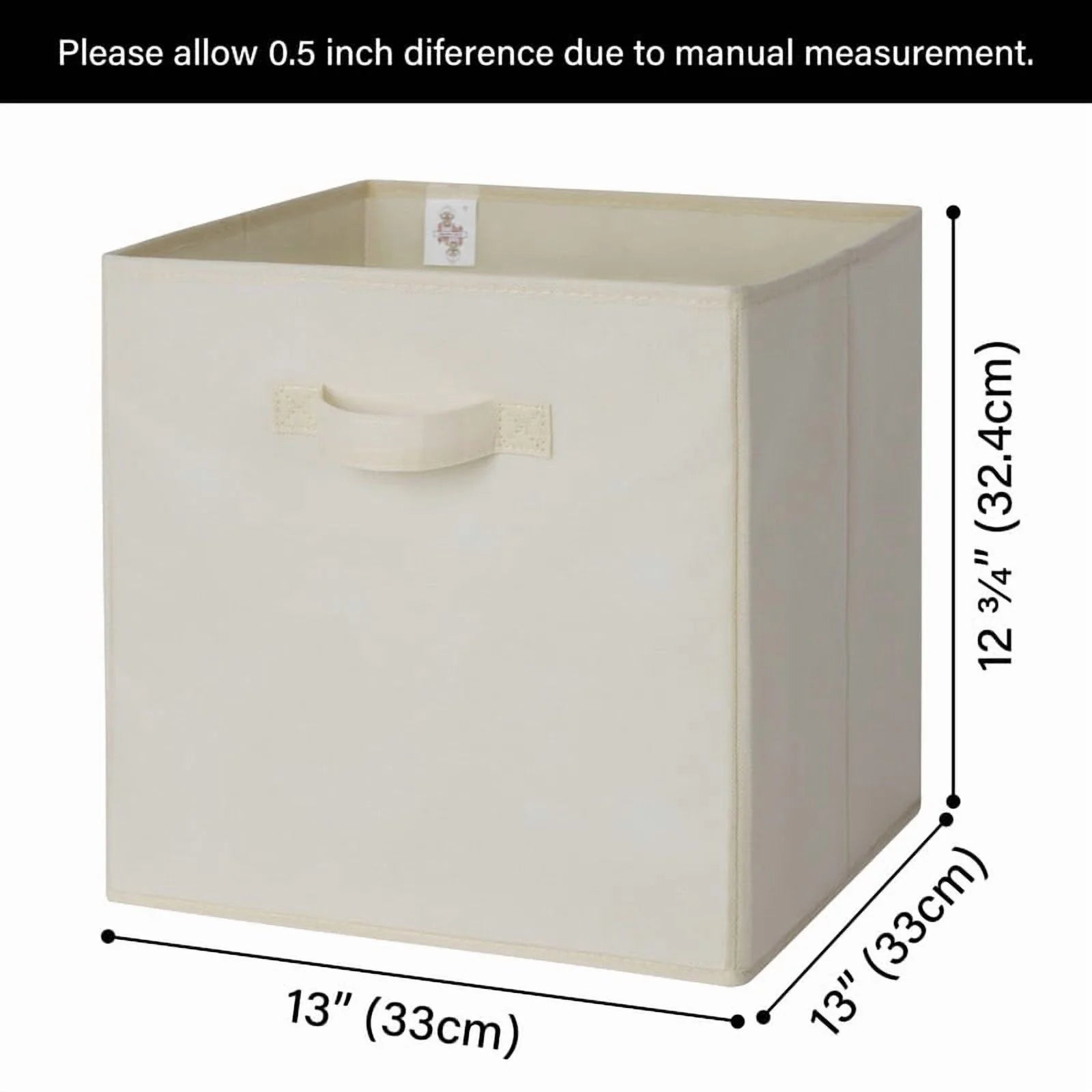 13 Inch Fabric Storage Cubes - Sturdy Collapsible Storage Bins & Handle，Storage Organizer for Organizing Beige Storage Baskets 6-Pack – Everyday Household Format with a Practical Everyday Design