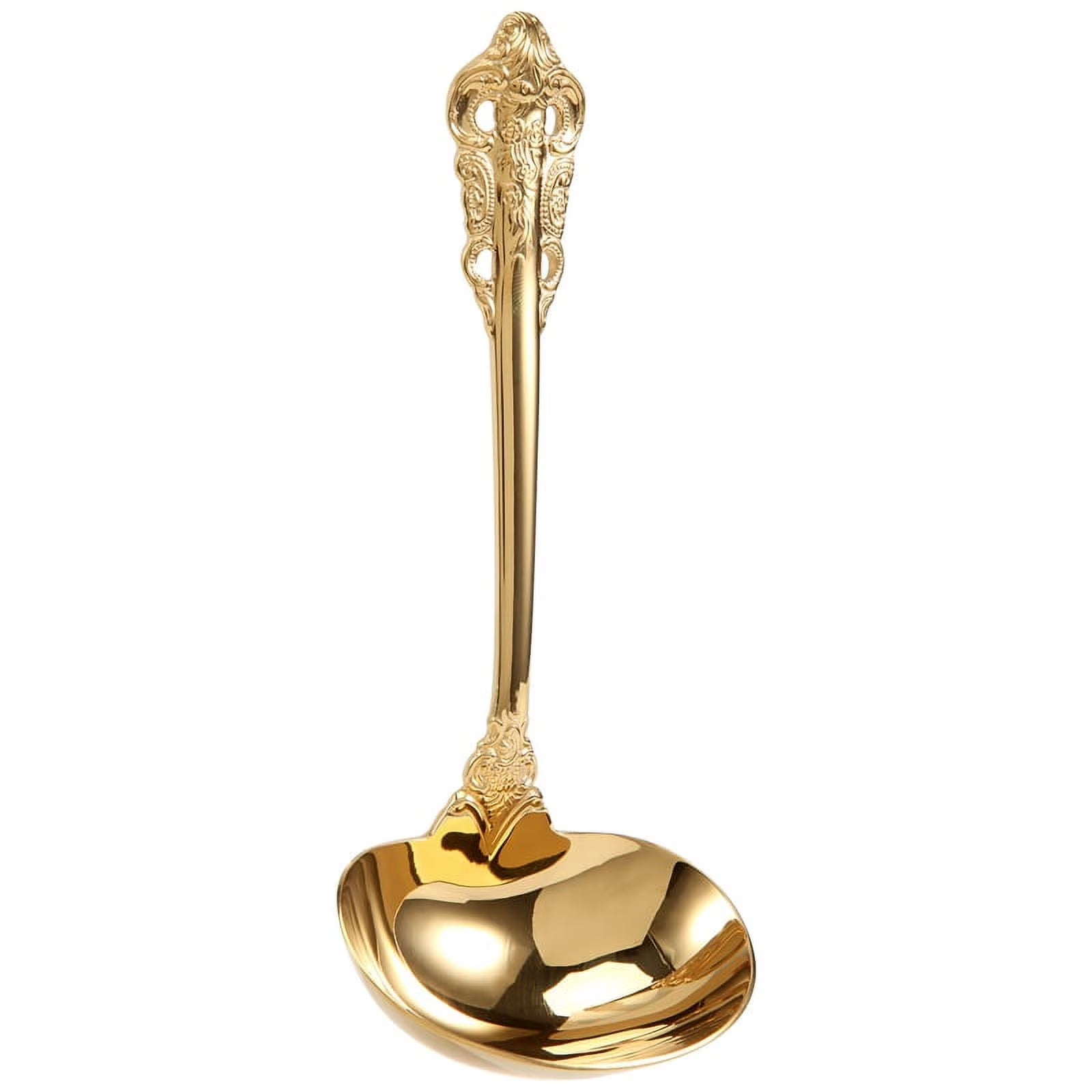 304 Stainless Steel Soup Ladle Cooking Tool Kitchen Gold Plated Spoon – Durable Stainless Steel Construction with a Practical Everyday Design