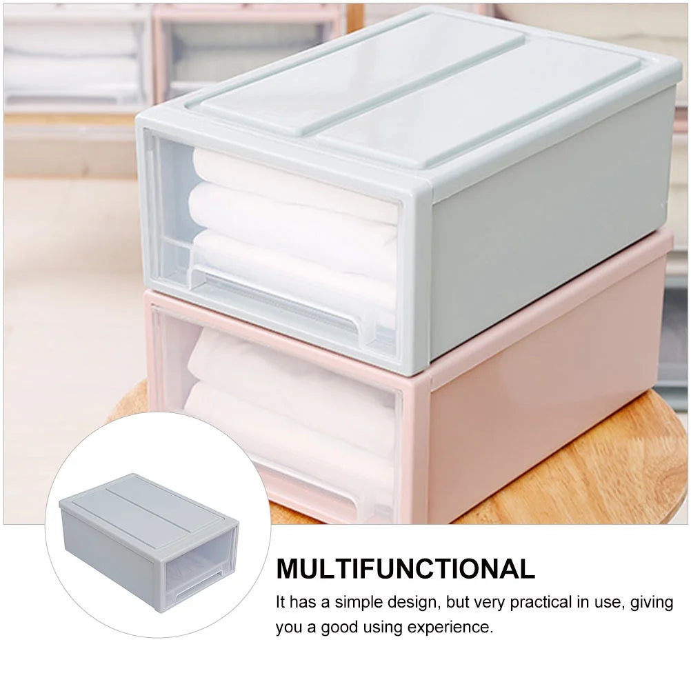 2pcs Drawer Clothes Storage Box- Out Drawer Container for Organizing Mens and Shoes Sandals Wedges Flats Heels and Accessories Blue – Practical Home Organization with a Practical Everyday Design