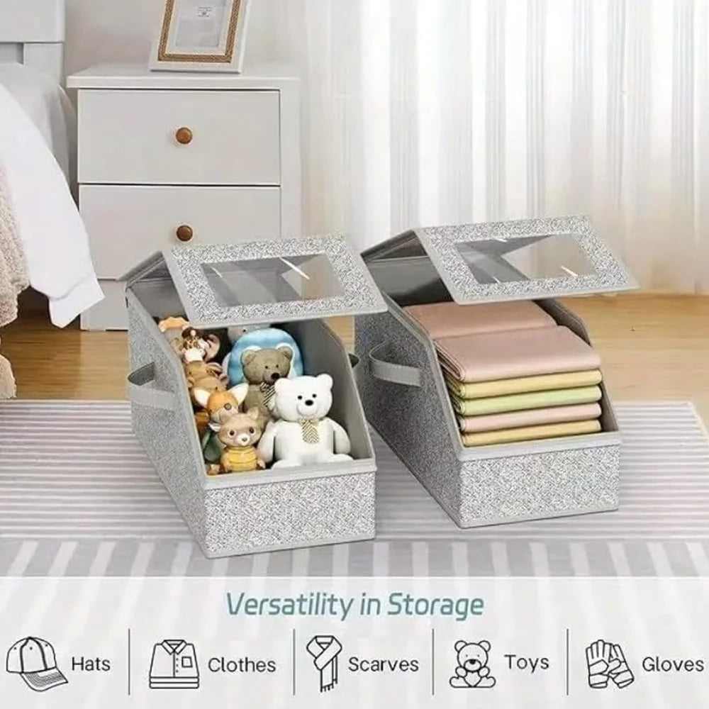 4 PCS Stackable Hat Storage for Baseball Caps Hat Storage Boxes for Closet Holds up to 12 Caps with Cardboard Hat Organizer for Women & Men (Grey) – Stackable Organization with a Practical Everyday Design