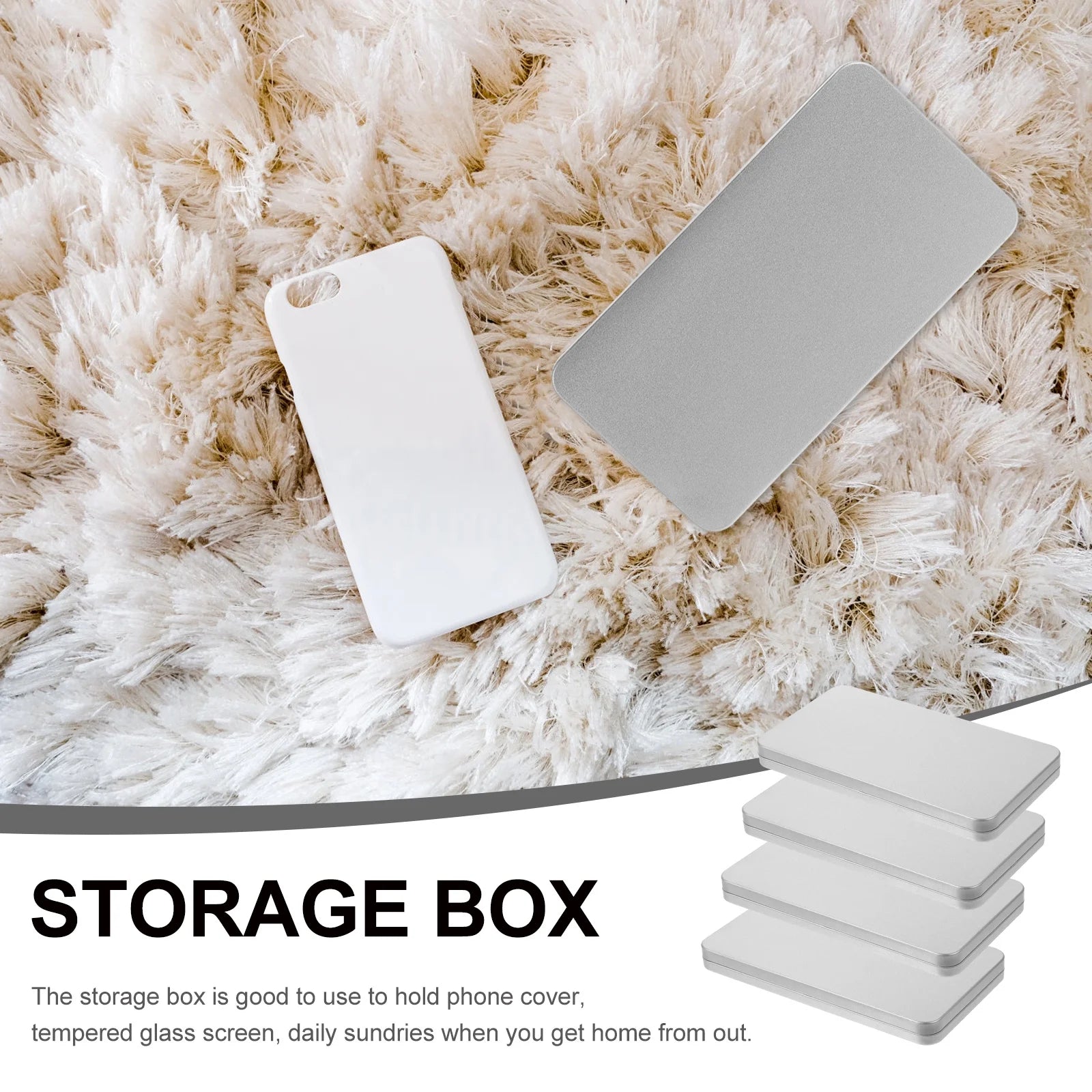 4 Pcs Clear Wicker Basket Tempered Film Storage Box Stylish Holder – Everyday Household Format with a Practical Everyday Design