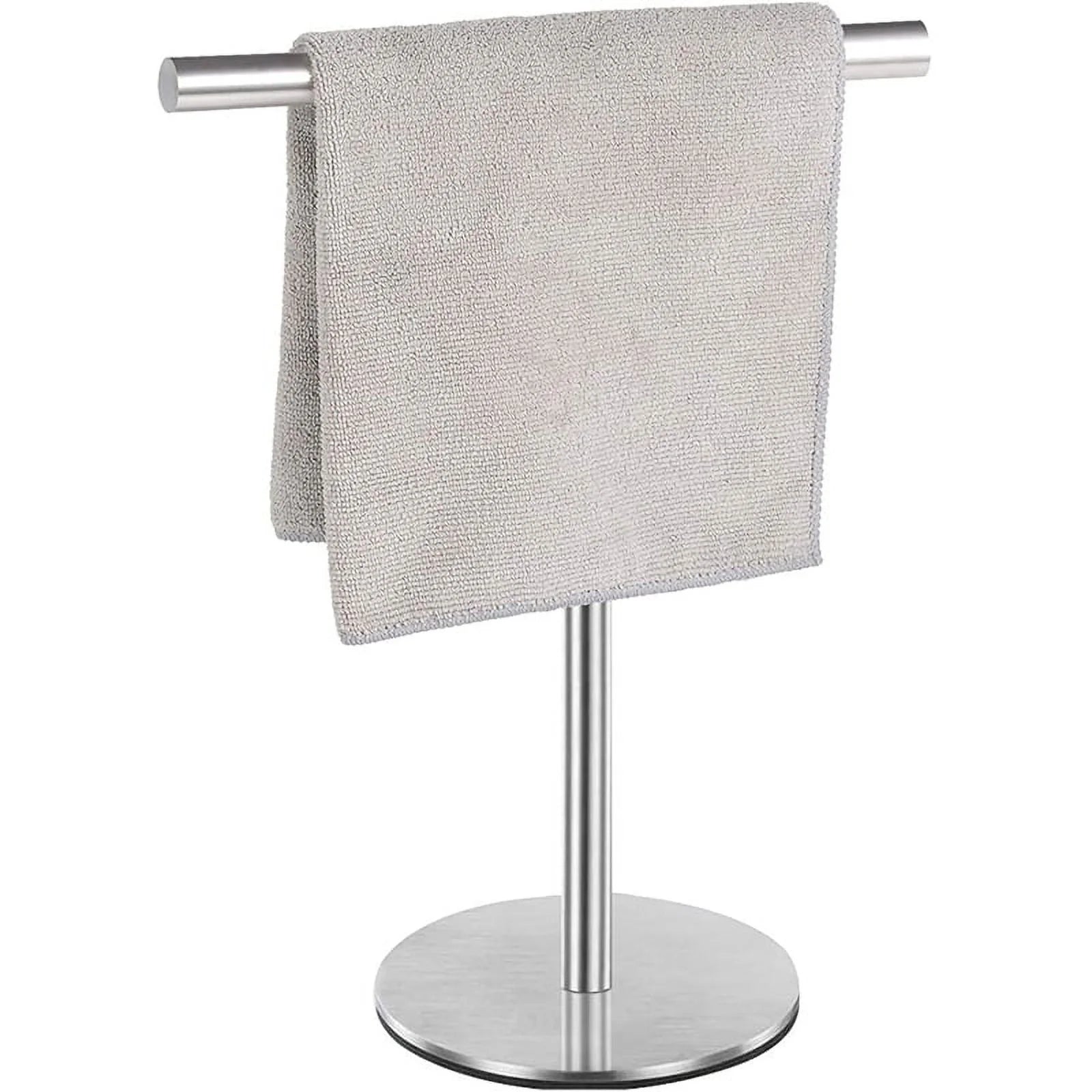 Brushed Standing Towel Rack Heavy Duty Base Stainless Steel T-Shaped Hand Towel Stand for Bathroom Kitchen. – Durable Stainless Steel Construction with a Practical Everyday Design