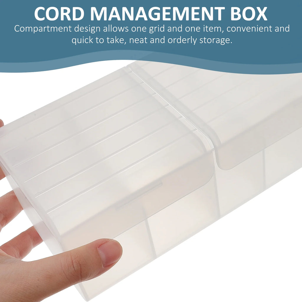 Cover Storage Box Slim USB Cable Organizer Cord Case – Multiroom Organization Format with a Practical Everyday Design