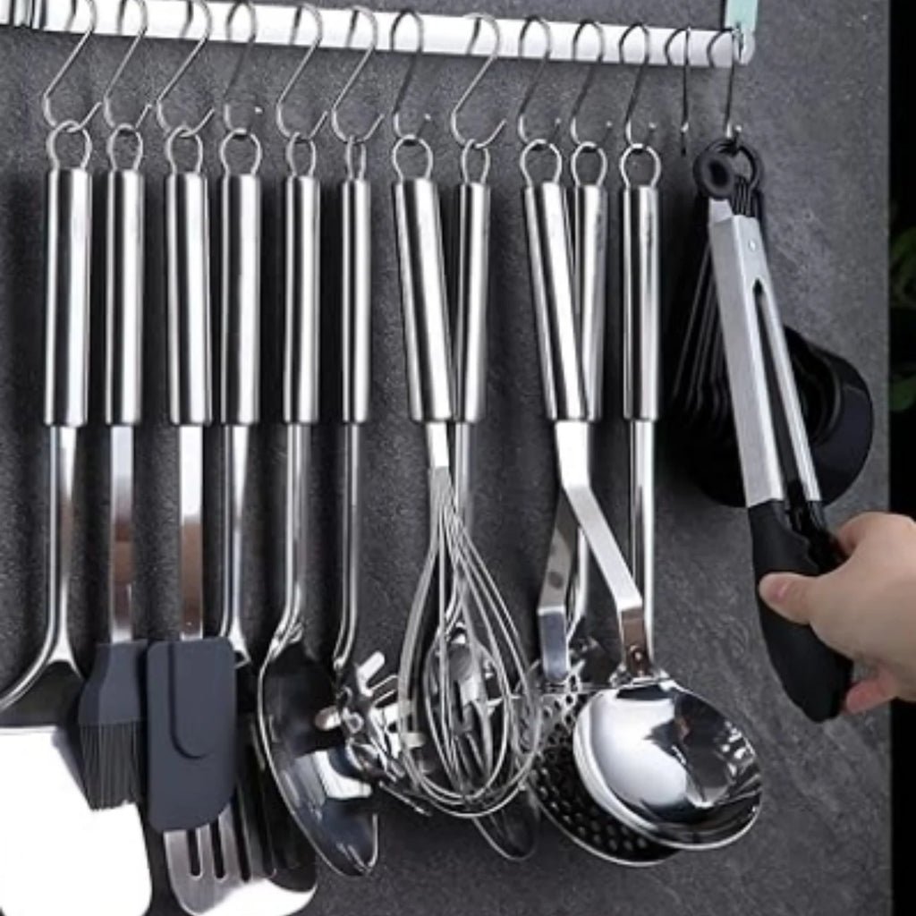 Kitchen Utensils Set 38 Pieces Stainless Steel Cooking Utensils Set Kitchen Gadgets Cookware Kitchen Tool Set with Utensil Holder Rack And Hooks For Hanging Dishwasher Suitable – Space-Saving Hanging Design with a Practical Everyday Design