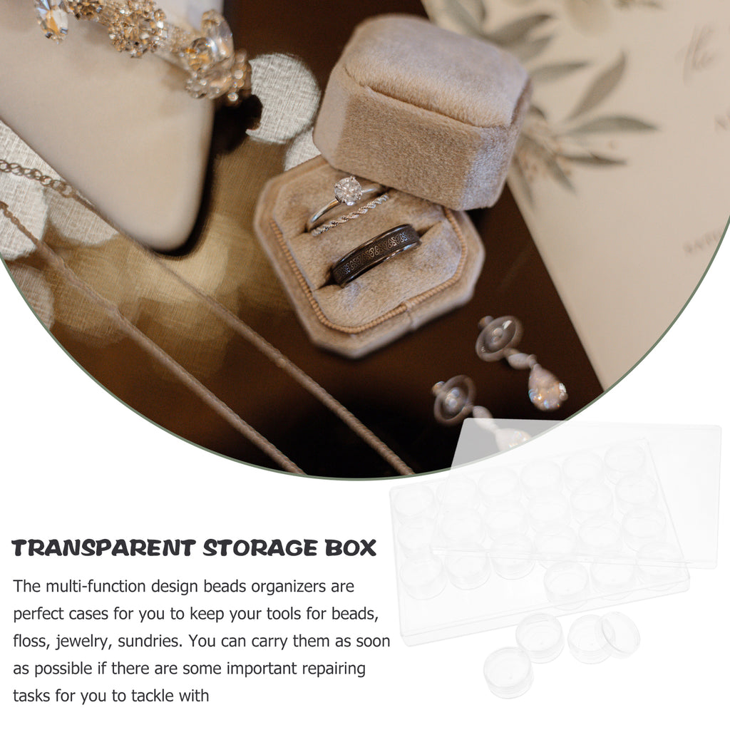 Closet Bead Organizers Storage Boxes 24X16cm Transparent – Clear-View Organization with a Practical Everyday Design