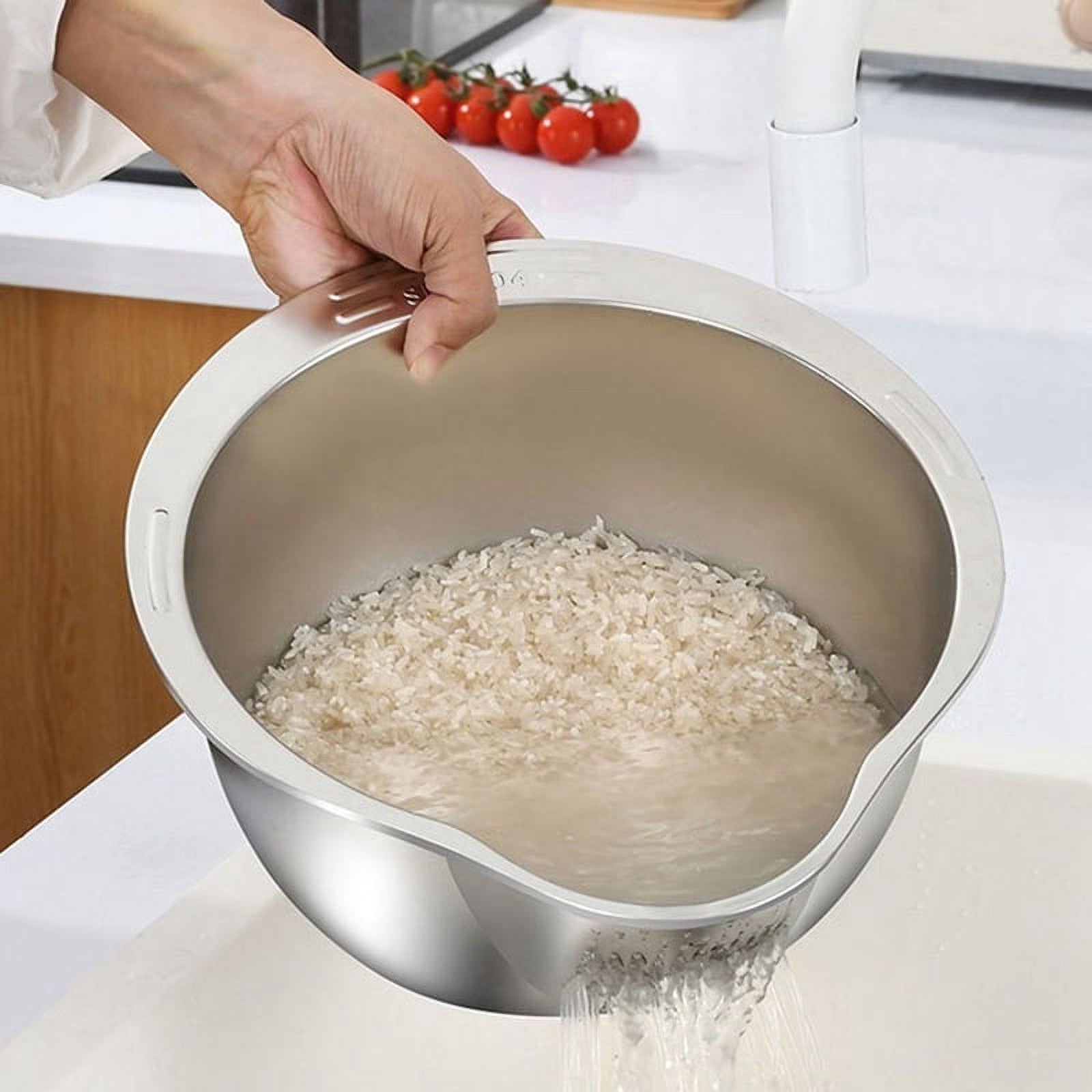 Rice Washer Strainer Bowl Stainless Steel Washing Colander Fruit and Vegetable Kitchen Tool A – Durable Stainless Steel Construction with a Practical Everyday Design