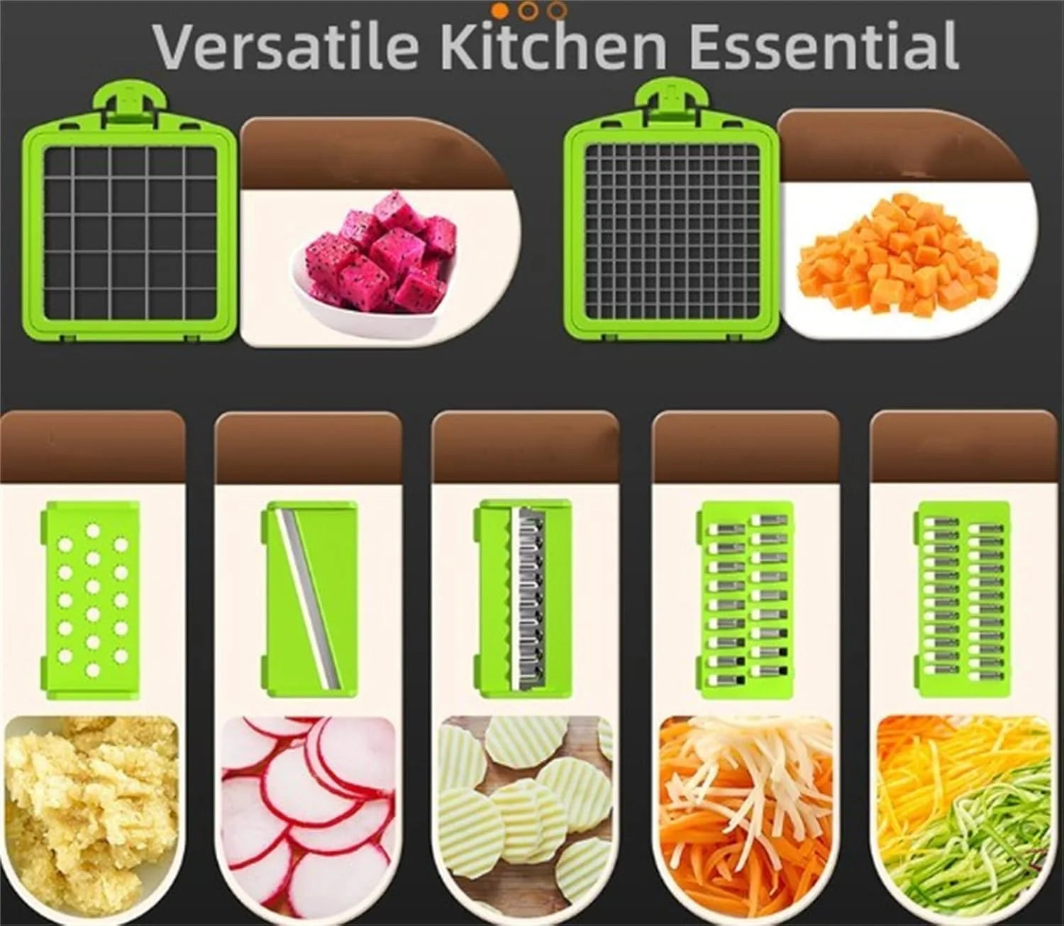 14Pcs Multi-Functional Vegetable Cutter & Slicer Trendgolden Food Chopper Stainless Steel Blades Kitchen Gadgets & Accessories (Pink) – Durable Stainless Steel Construction with a Practical Everyday Design