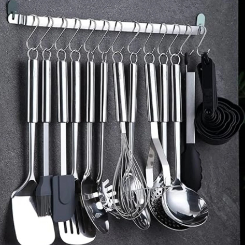 Kitchen Utensils Set 38 Pieces Stainless Steel Cooking Utensils Set Kitchen Gadgets Cookware Kitchen Tool Set with Utensil Holder Rack And Hooks For Hanging Dishwasher Suitable – Space-Saving Hanging Design with a Practical Everyday Design
