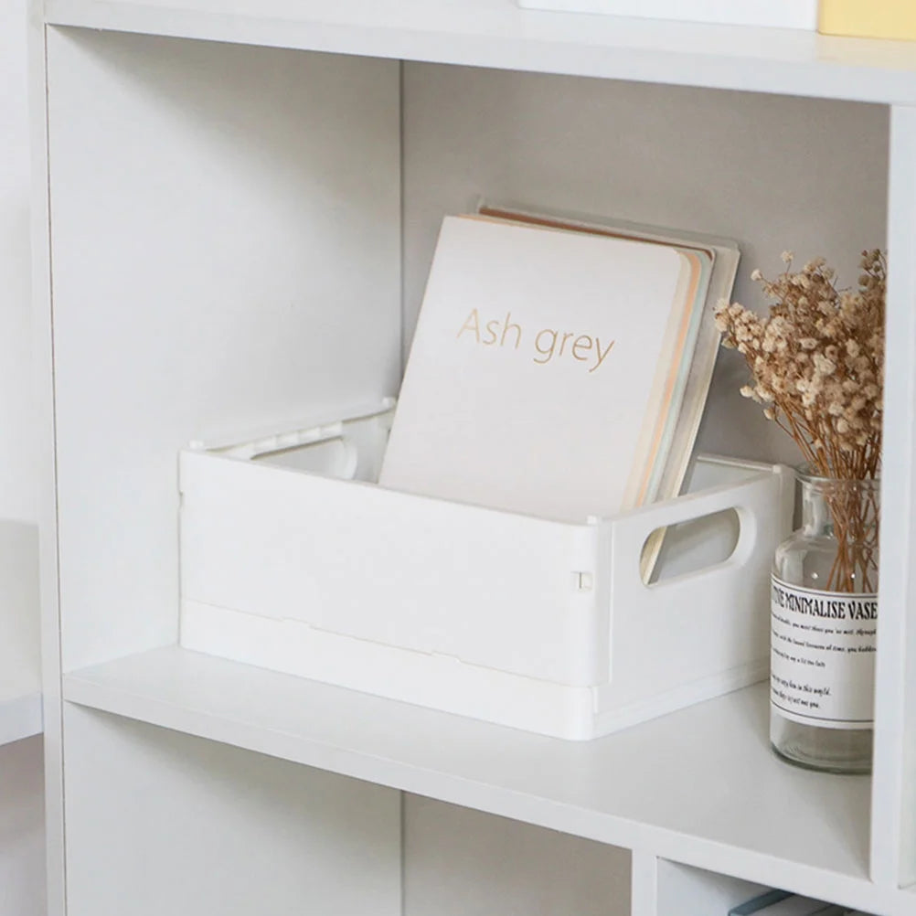 2pcs Household Storage Box Storage Organizer Box Foldable Box Plastic Desktop Makeup Storage Case – Foldable Space-Saving Design with a Practical Everyday Design