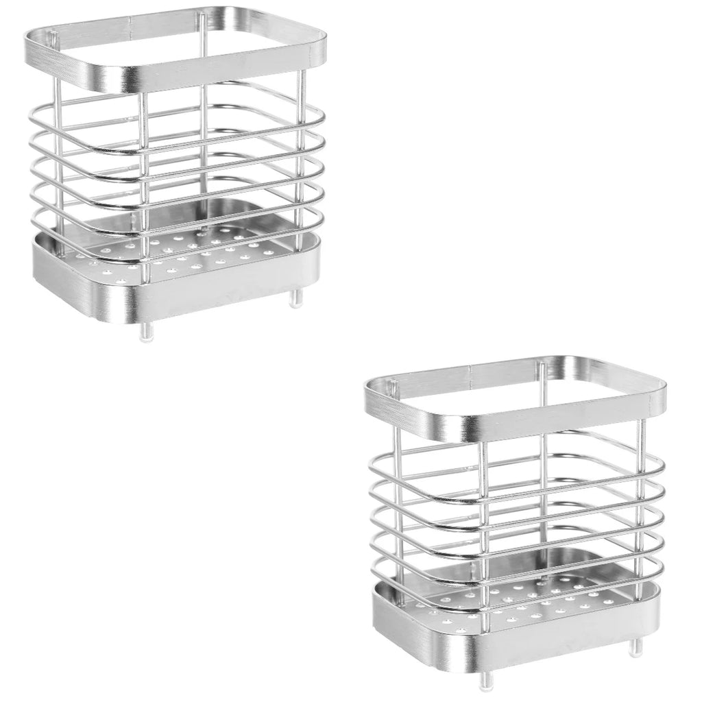 unbranded 2pcs Stainless Steel Cutlery Holder Kitchen Worktop Spoon Stand Space-saving Kitchen Utensil Holder – Durable Stainless Steel Construction with a Practical Everyday Design